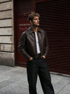 Midnight Espresso Brown Leather Jacket