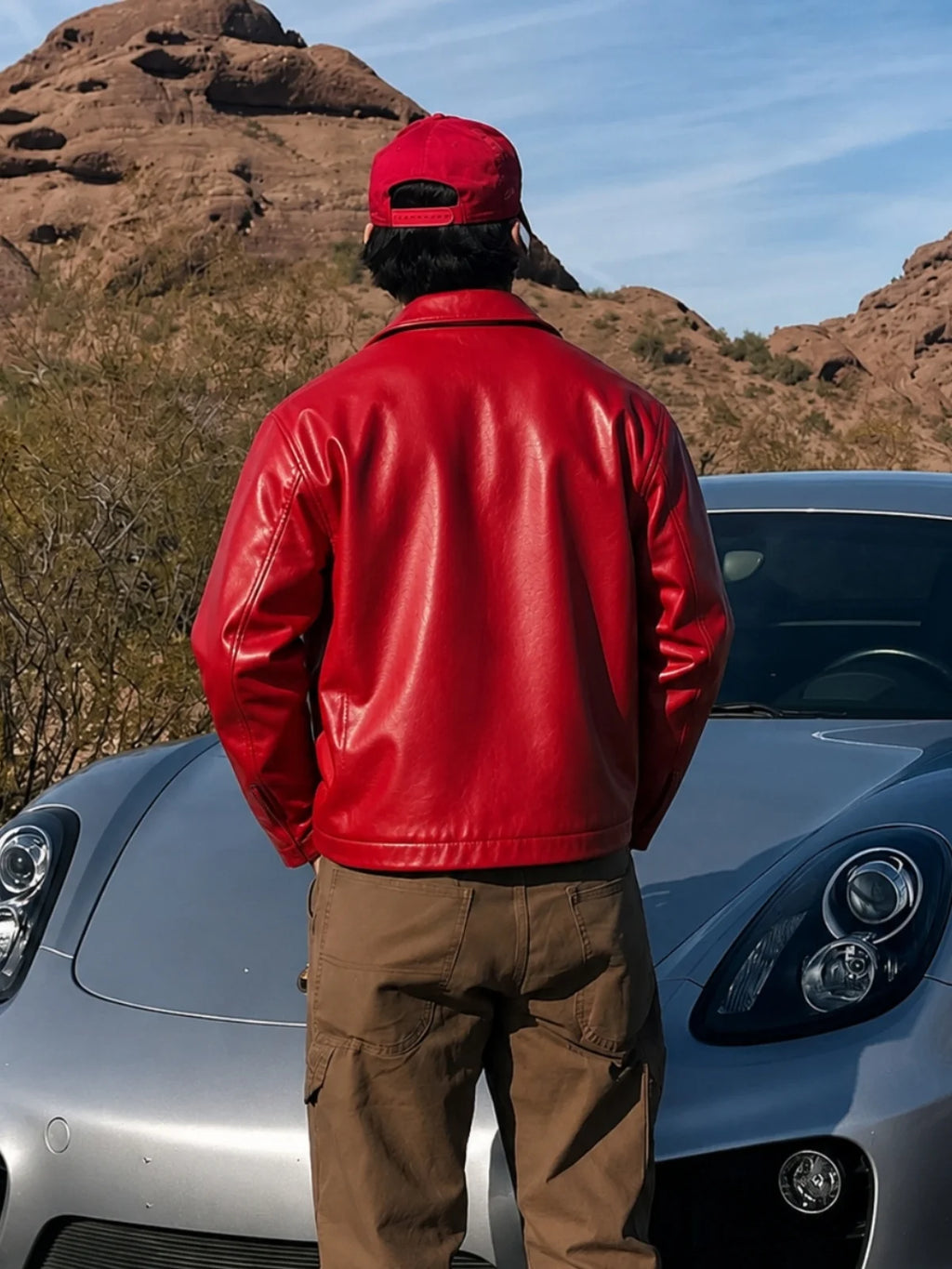 Crimson Core Red Leather Jacket for Men