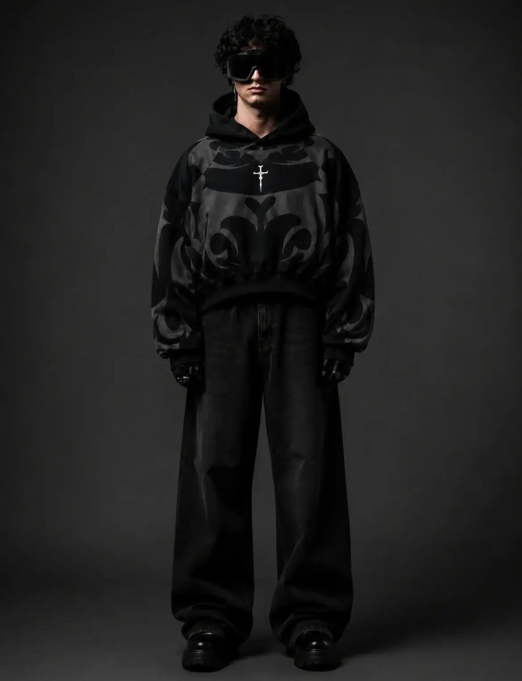 Tribal Shadow Depth Hoodie - Elevate Your Streetwear Style