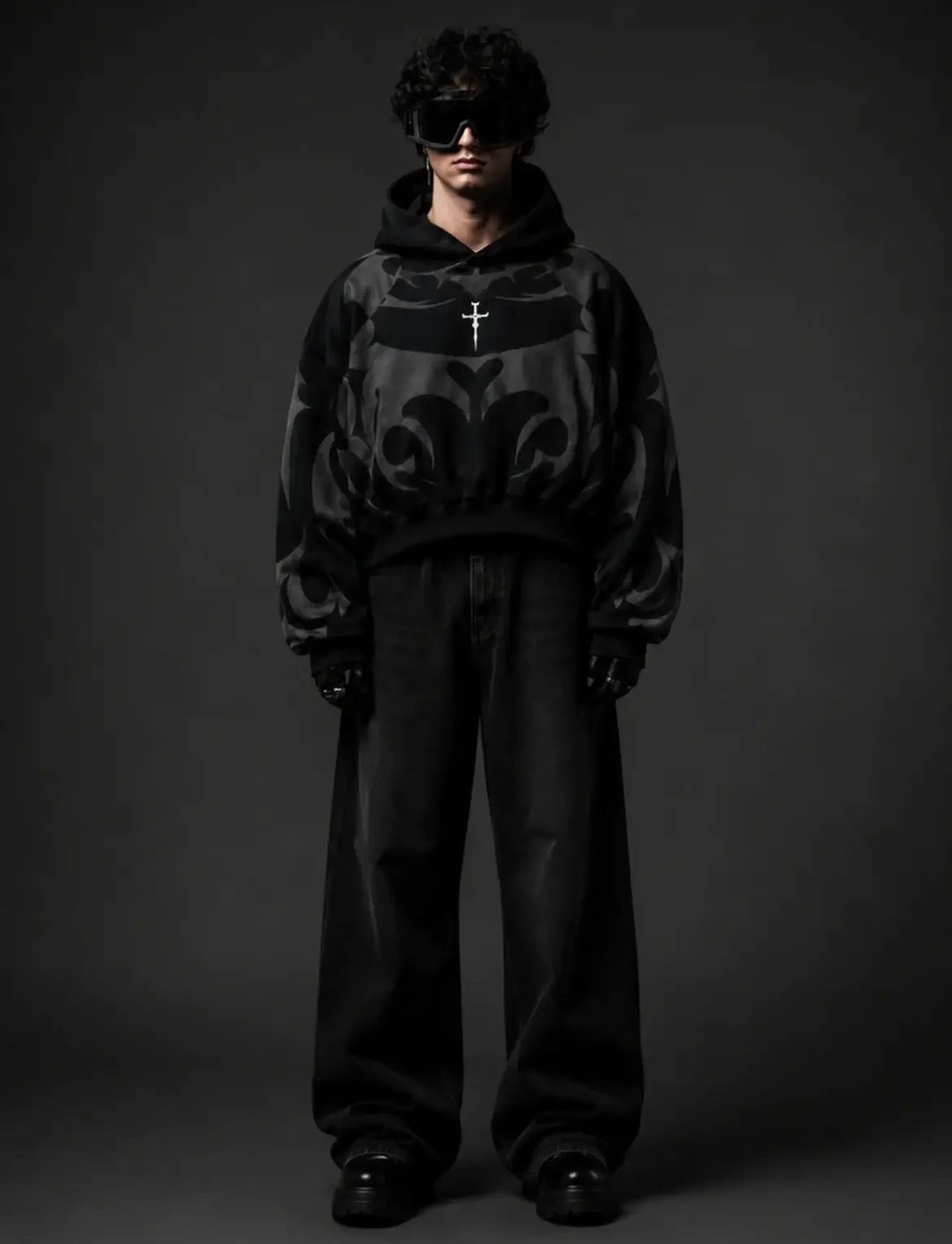 Tribal Shadow Depth Hoodie - Elevate Your Streetwear Style