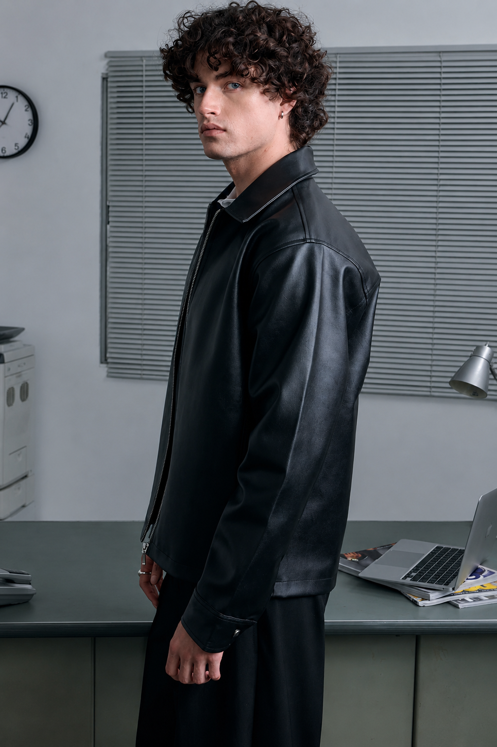 Onyx Black Leather Jacket - Warmsouls