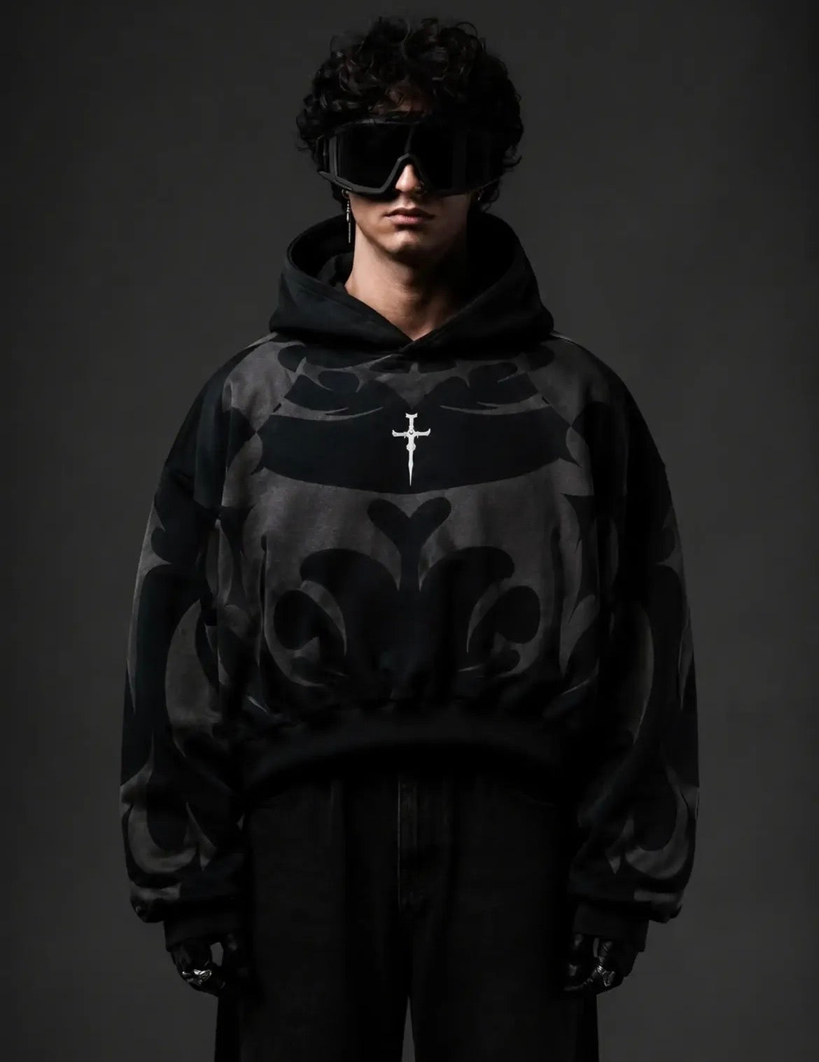 Tribal Shadow Depth Hoodie - Elevate Your Streetwear Style