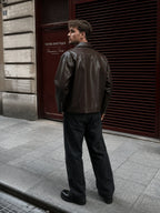 Midnight Espresso Brown Leather Jacket