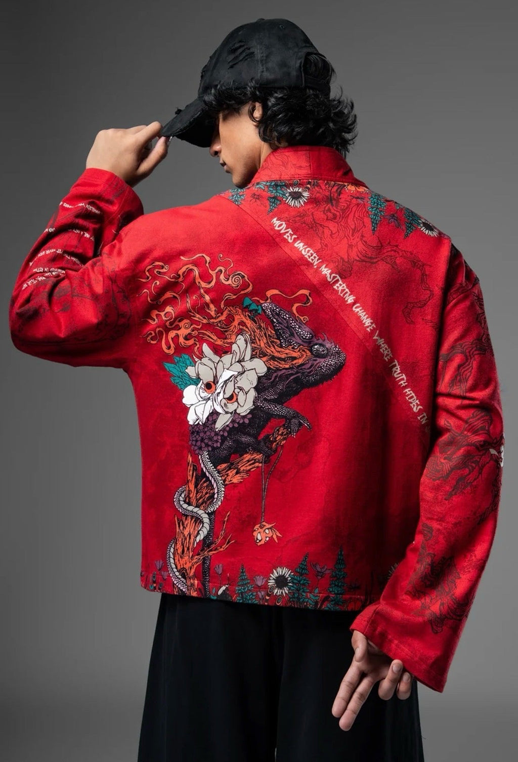 Silent Metamorph Red Dragon Graphic Jacket