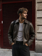 Midnight Espresso Brown Leather Jacket