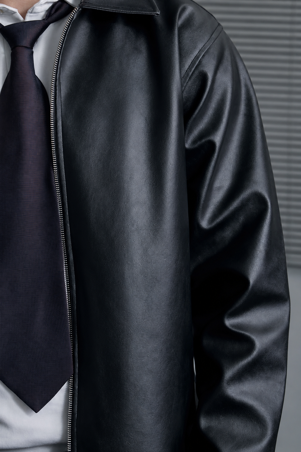 Onyx Black Leather Jacket - Warmsouls