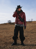Crimson Outlaw Burgundy Leather Jacket