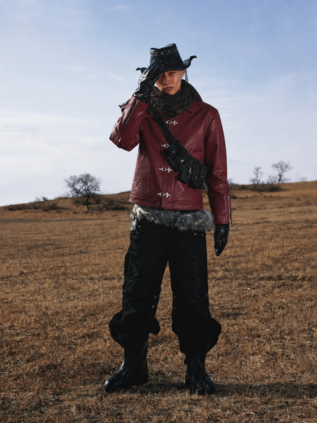 Crimson Outlaw Burgundy Leather Jacket
