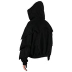 Black Armored Hoodie - Streetwear Medieval Armor - Warmsouls