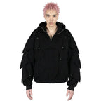 Black Armored Hoodie - Streetwear Medieval Armor - Warmsouls