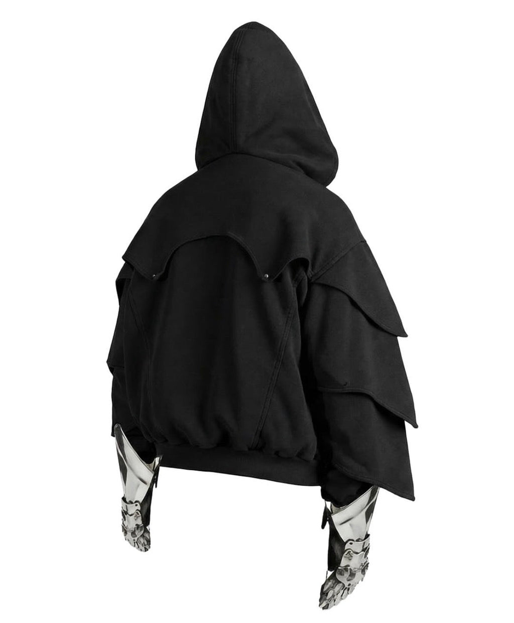 Black Armored Hoodie - Streetwear Medieval Armor - Warmsouls