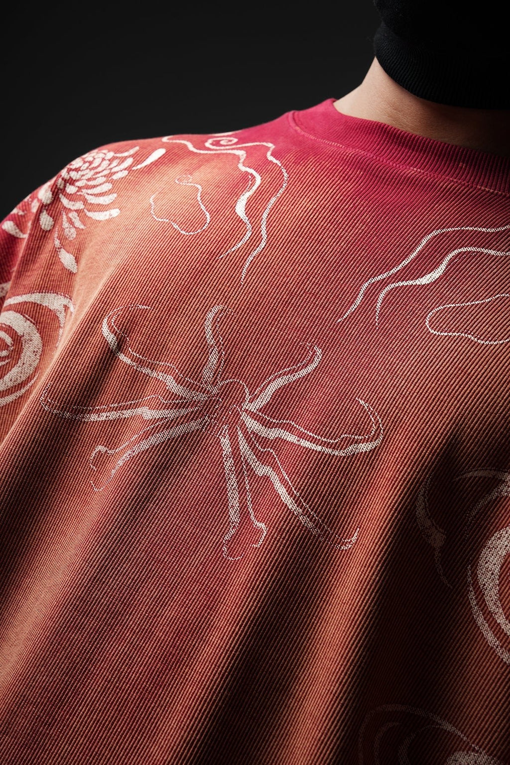 Crimson Fade Phantom Oversized Sweatshirt - Warmsouls