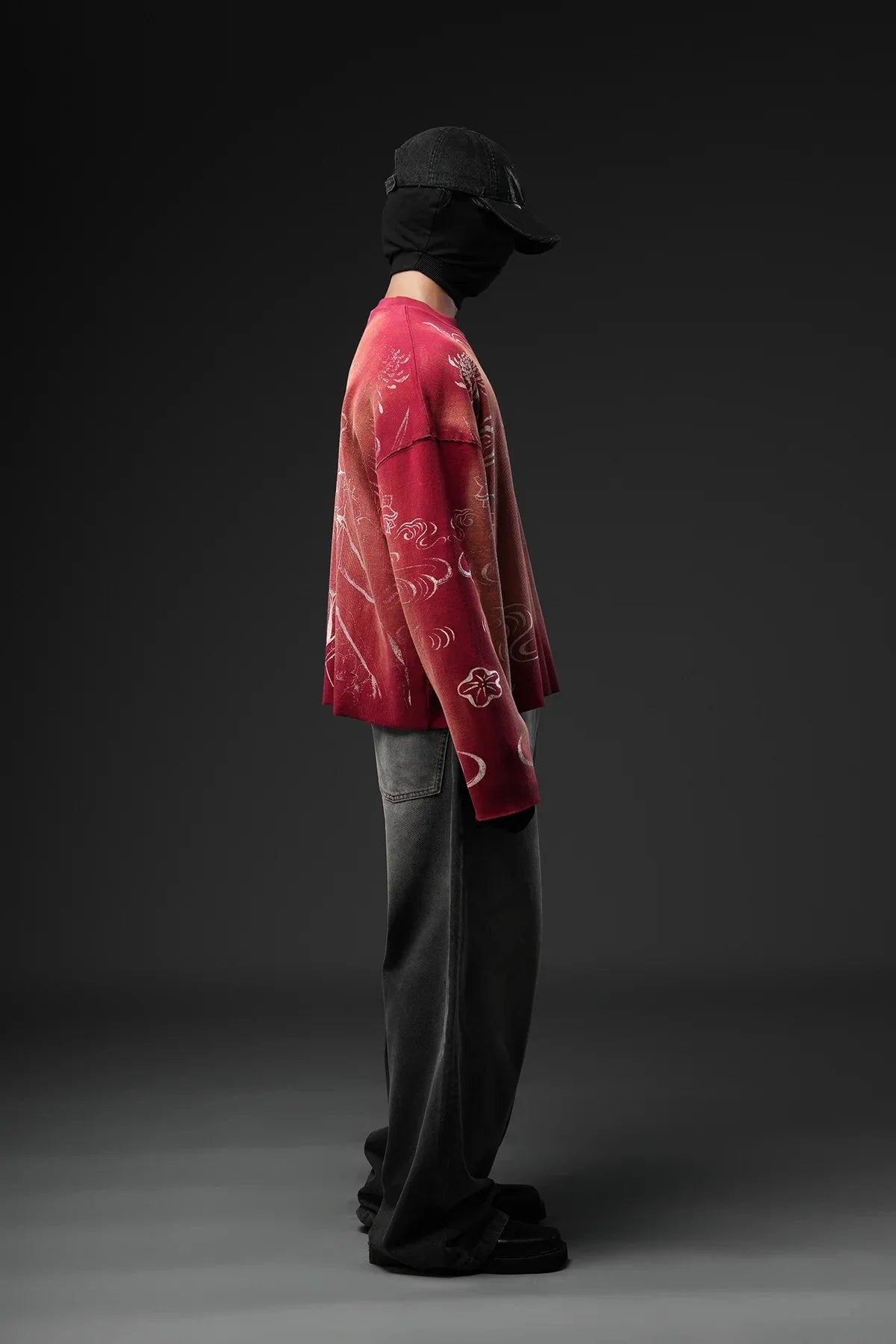 Crimson Fade Phantom Oversized Sweatshirt - Warmsouls