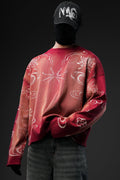 Crimson Fade Phantom Oversized Sweatshirt - Warmsouls