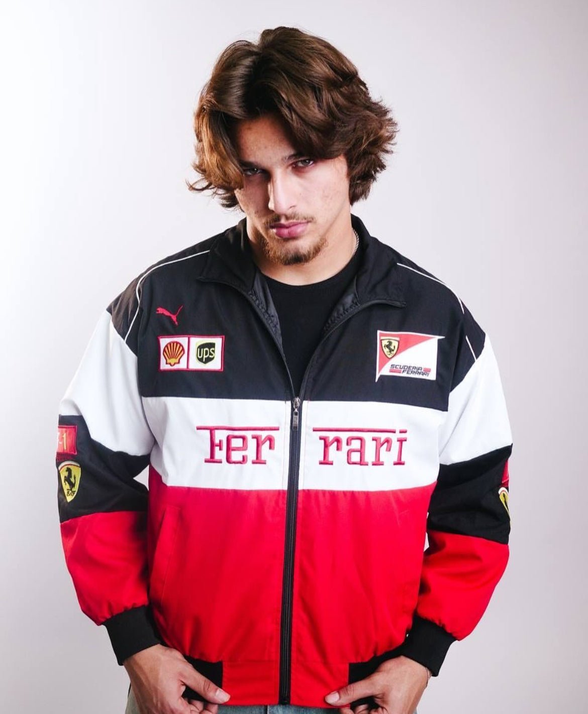 Ferrari F1 White Racer Jacket - Warmsouls