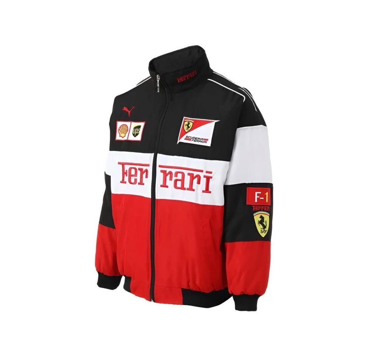 Ferrari F1 White Racer Jacket - Warmsouls