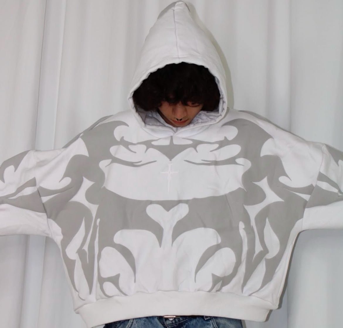 Ghost White Delta Hoodie - Warmsouls