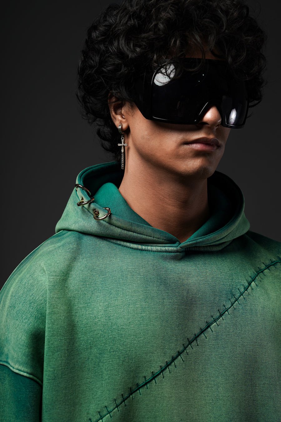 Shadow Oni Stitch Oversized Hoodie - Warmsouls