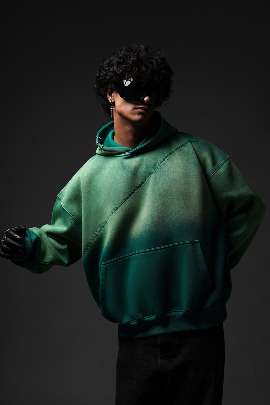 Shadow Oni Stitch Oversized Hoodie - Warmsouls