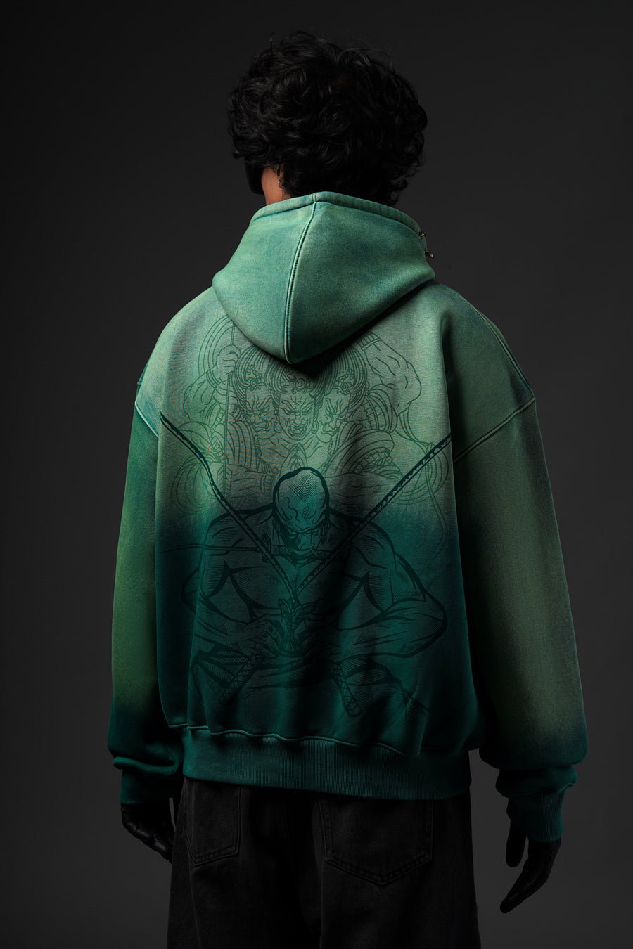 Shadow Oni Stitch Oversized Hoodie - Warmsouls