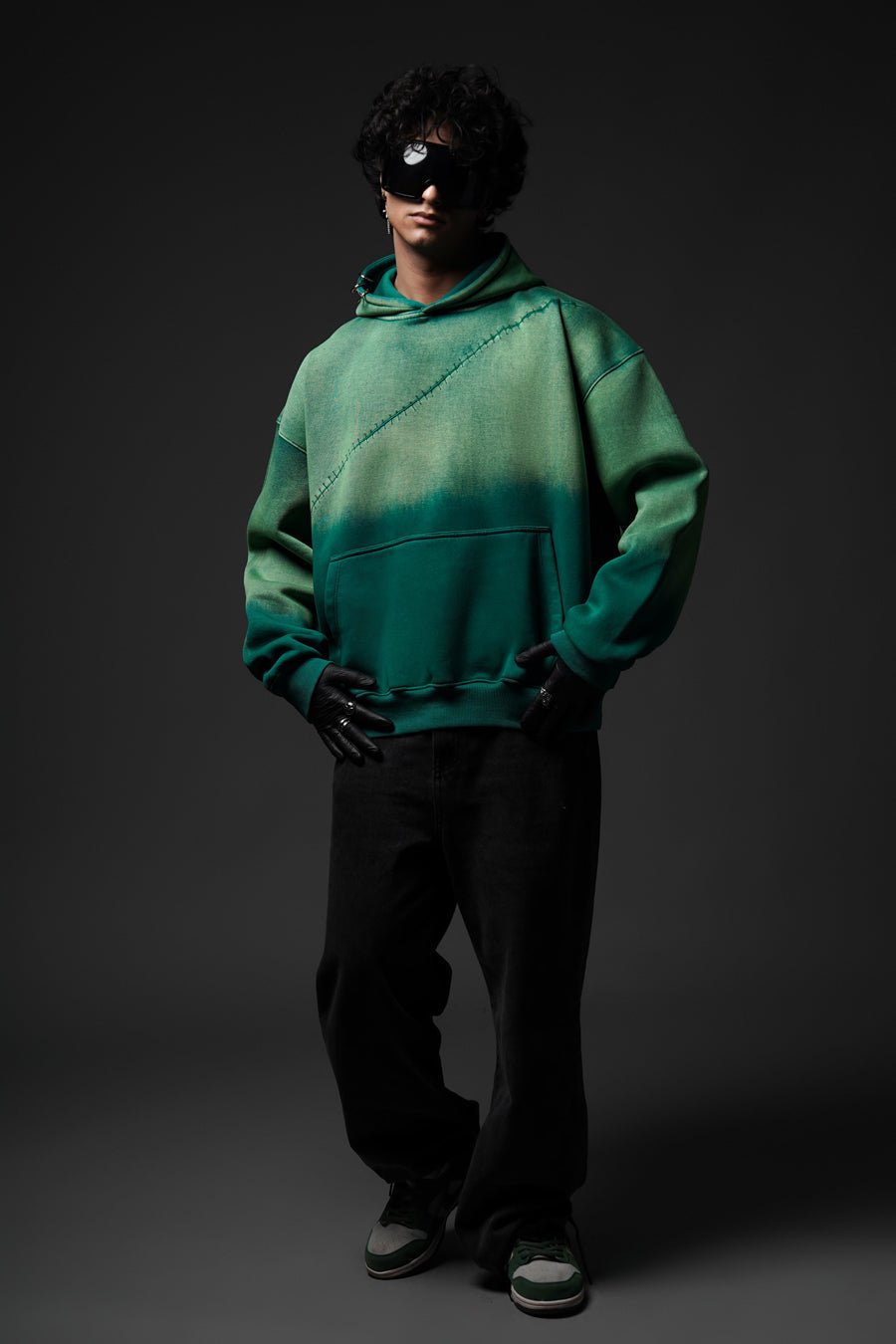 Shadow Oni Stitch Oversized Hoodie - Warmsouls