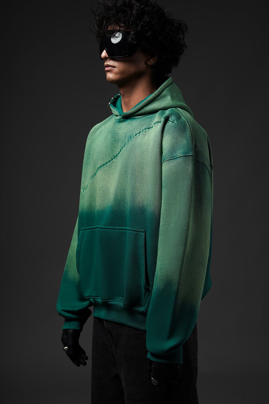 Shadow Oni Stitch Oversized Hoodie - Warmsouls