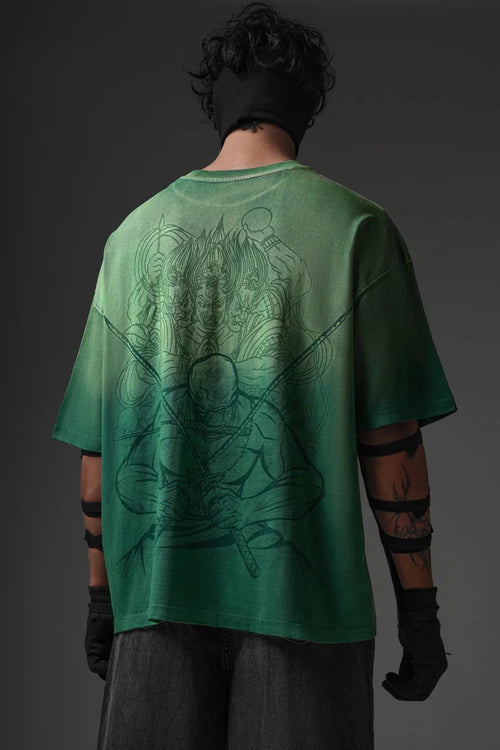 Shadow Oni Stitch Oversized T-Shirt - Warmsouls
