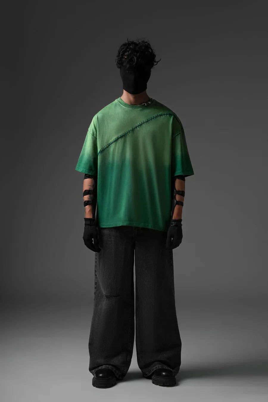 Shadow Oni Stitch Oversized T-Shirt - Warmsouls