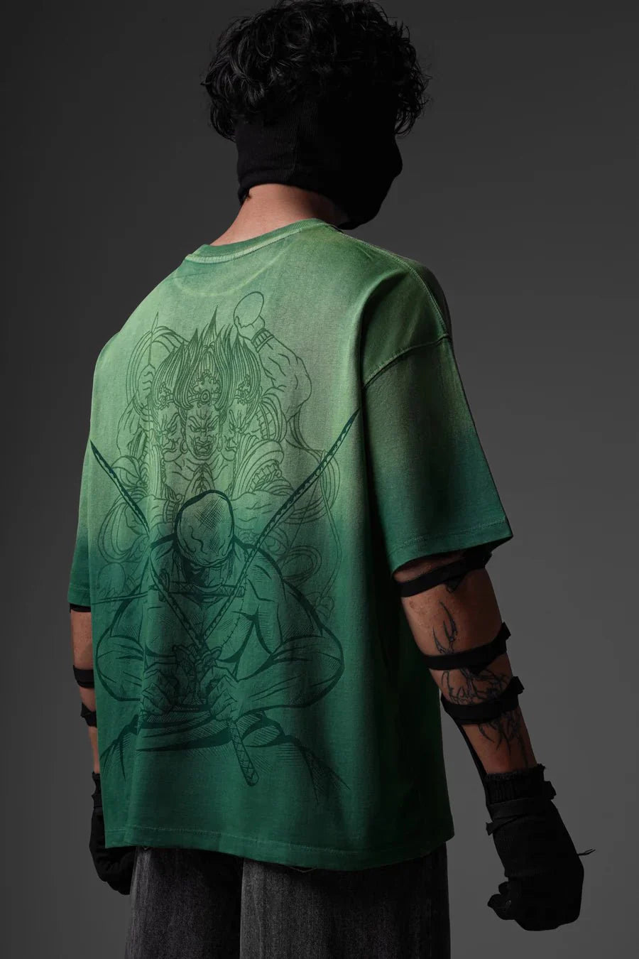 Shadow Oni Stitch Oversized T-Shirt - Warmsouls