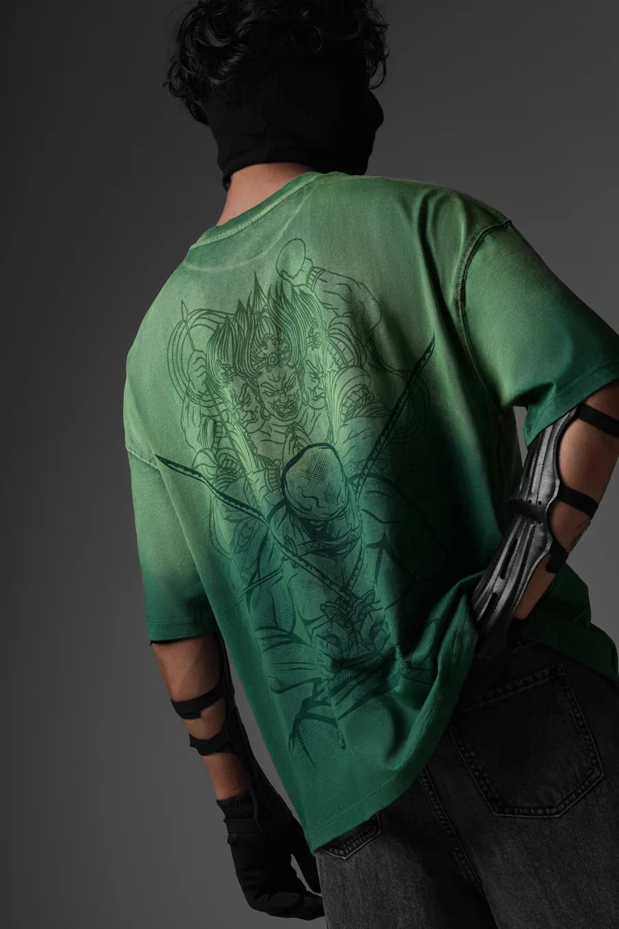 Shadow Oni Stitch Oversized T-Shirt - Warmsouls