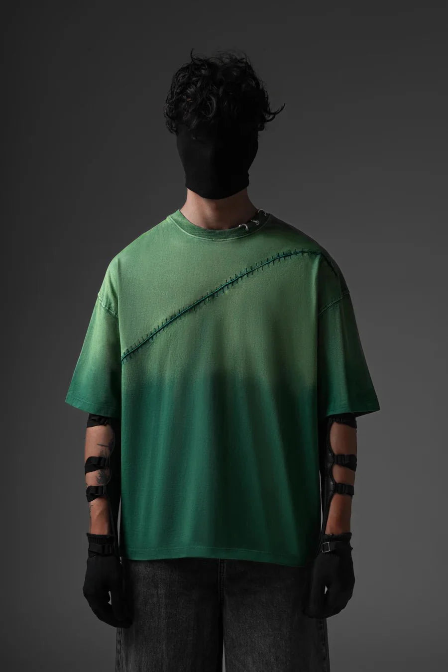 Shadow Oni Stitch Oversized T-Shirt - Warmsouls